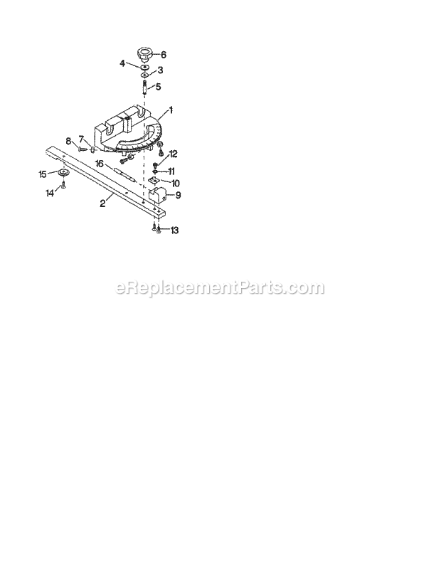 Miter Gauge Diagram and Parts List for 351243951  Craftsman Band Saw