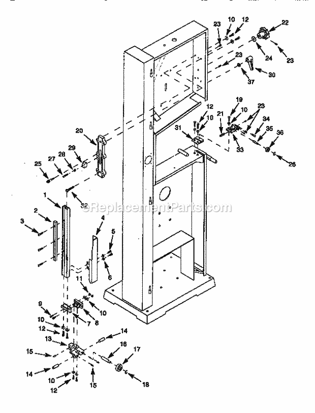 Blade Guides Diagram and Parts List for 351243971  Craftsman Band Saw