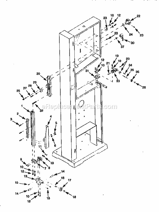 Blade Guides Diagram and Parts List for 351243981  Craftsman Band Saw