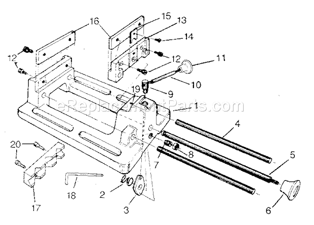 Unit Parts Diagram and Parts List for 35125268  Craftsman Vise