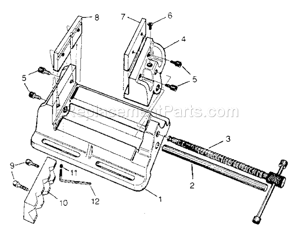 Unit Parts Diagram and Parts List for 35125272  Craftsman Vise