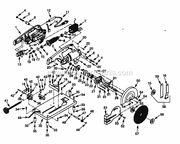Saw Diagram and Parts List for 351268500  Craftsman Circular Saw