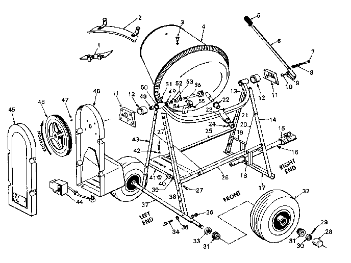 Unit Parts Diagram and Parts List for 7137537  Craftsman Cement Mixer