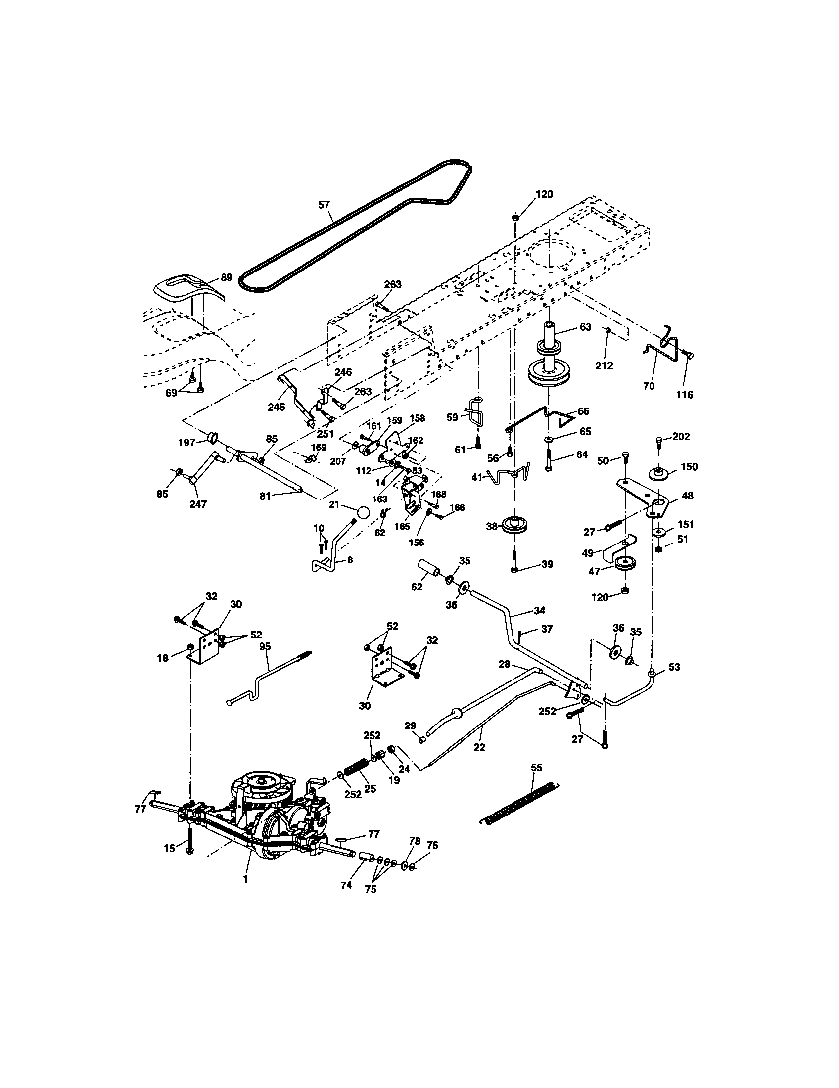 Ground Drive Diagram and Parts List for 917275380  Craftsman Lawn Tractor