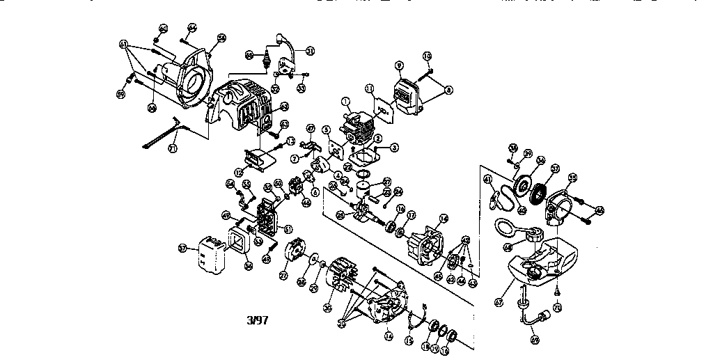 Motor Diagram and Parts List for 316795210  Craftsman Trimmer