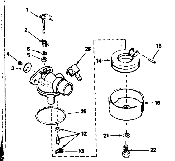 Carburetor Diagram and Parts List for 143344322  Craftsman Engine