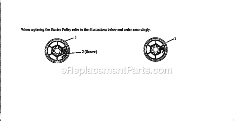 Starter Pulley Diagram and Parts List for 35494  Craftsman Chainsaw