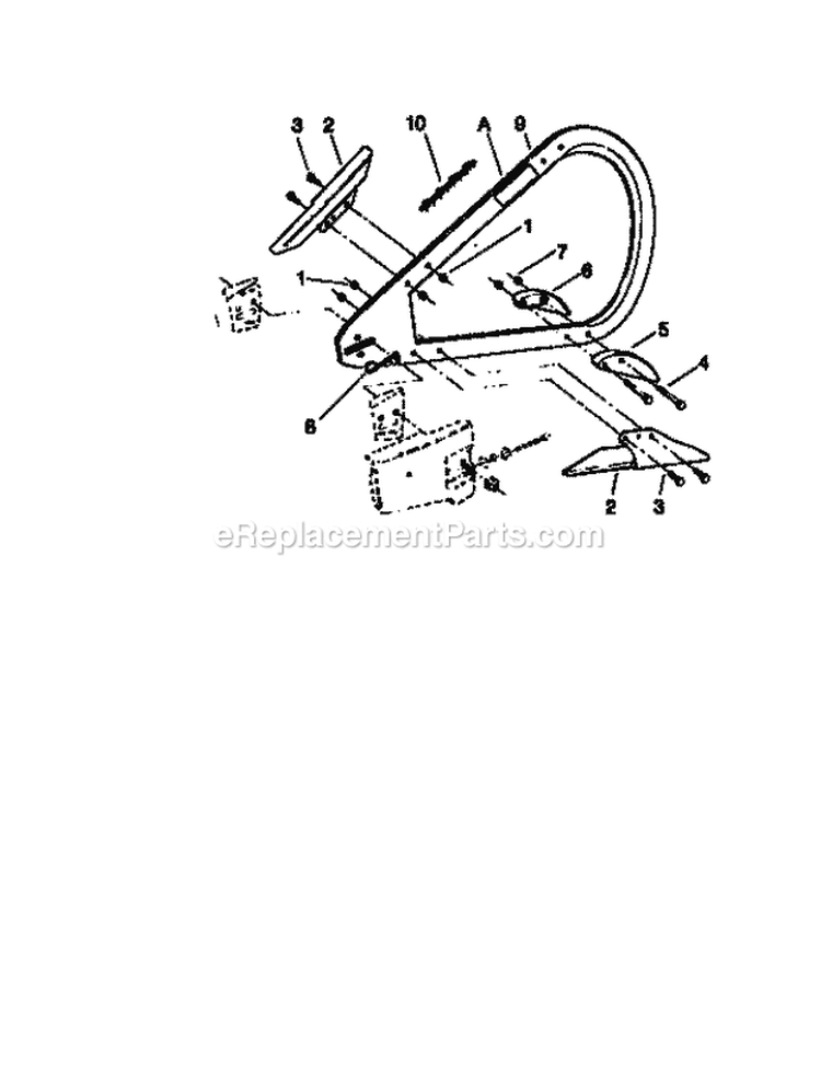 Bow Guide Assembly Diagram and Parts List for 35494  Craftsman Chainsaw