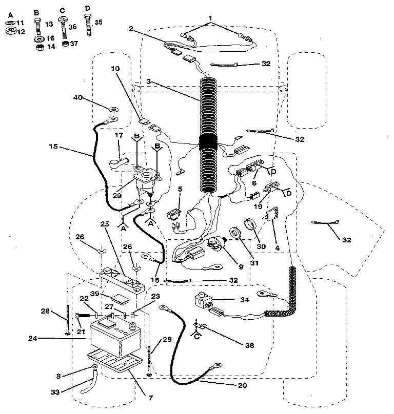Electrical Diagram and Parts List for 917255510  Craftsman Lawn Tractor