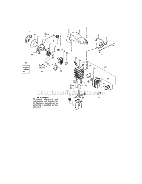 Page B Diagram and Parts List for 358341950  Craftsman Chainsaw