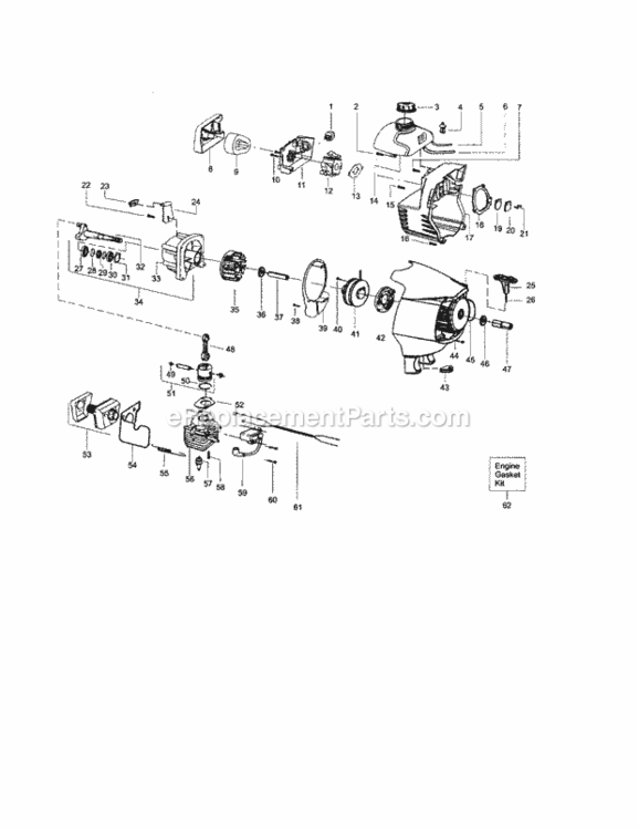 Page B Diagram and Parts List for 358348360  Craftsman Trimmer