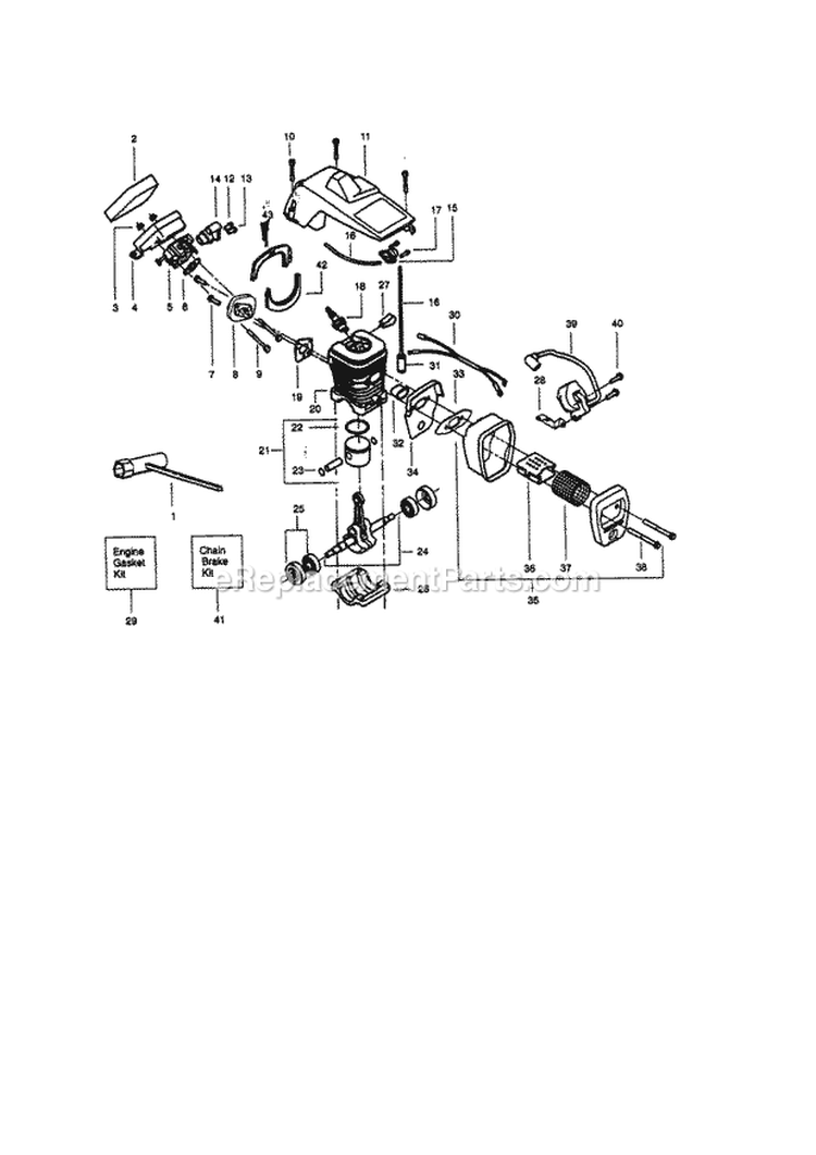 Page B Diagram and Parts List for 358350080  Craftsman Chainsaw
