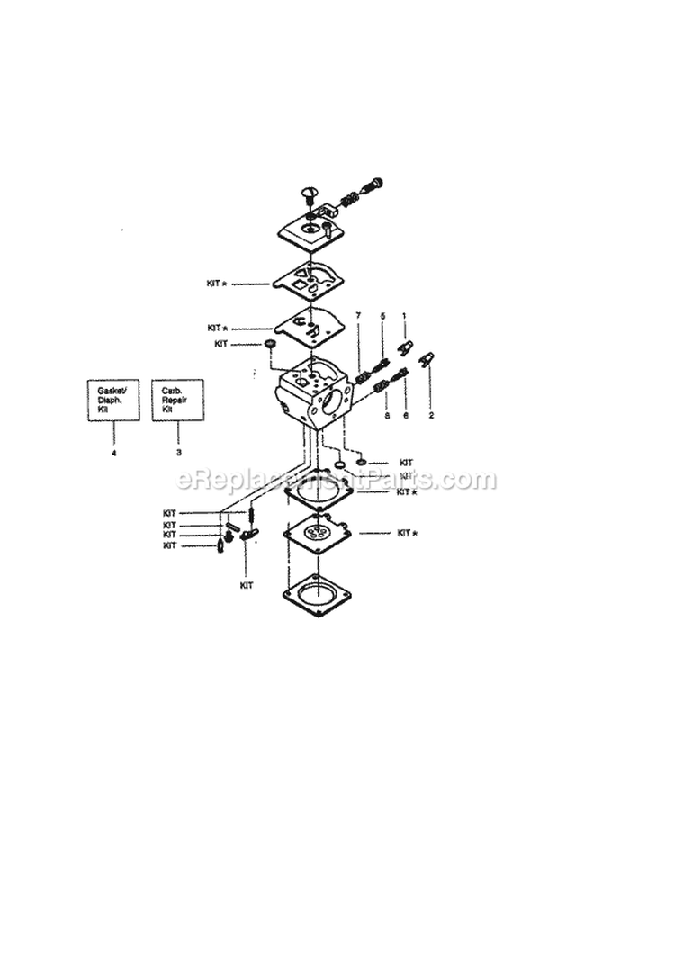 Page C Diagram and Parts List for 358350080  Craftsman Chainsaw