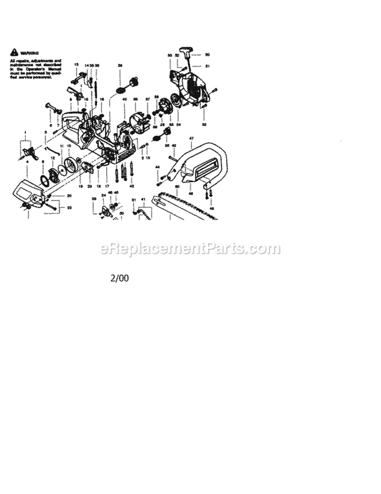 Flywheel Assembly Diagram and Parts List for 358350360  Craftsman Chainsaw