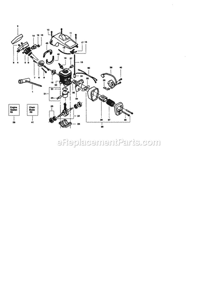 Airfilter Housing Diagram and Parts List for 358350360  Craftsman Chainsaw