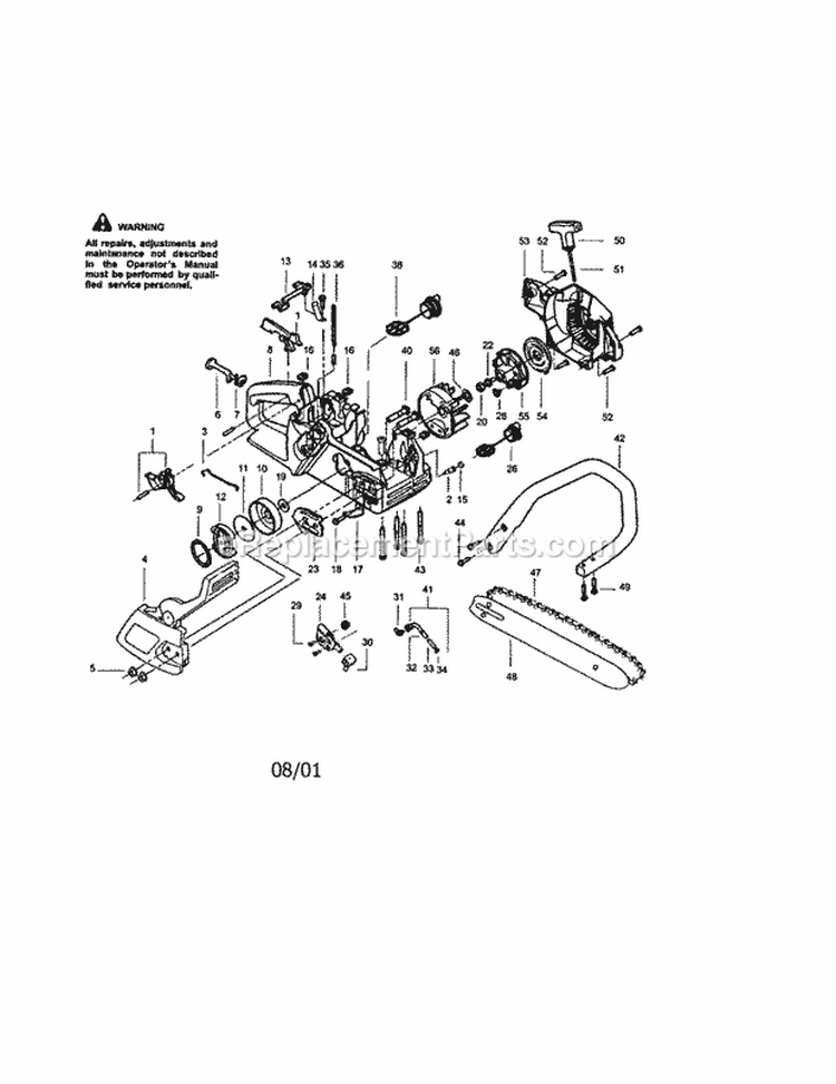 Flywheel Diagram and Parts List for 358350380  Craftsman Chainsaw