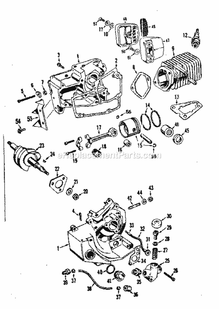 Crankshaft 10151 Diagram and Parts List for 358350850  Craftsman Chainsaw