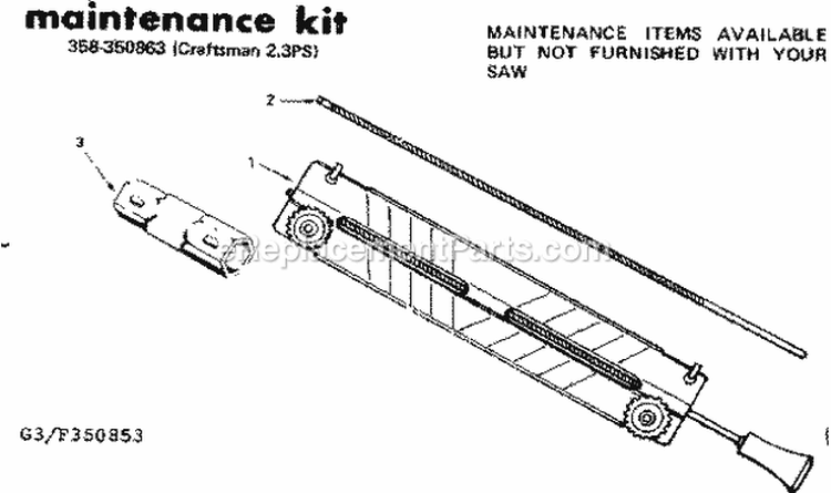 Page G Diagram and Parts List for 358350863  Craftsman Chainsaw