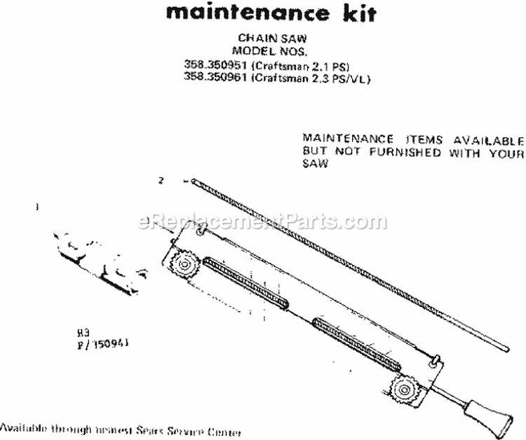 Page H Diagram and Parts List for 358350941  Craftsman Chainsaw