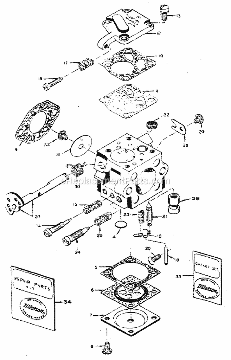 Page D Diagram and Parts List for 358350950  Craftsman Chainsaw