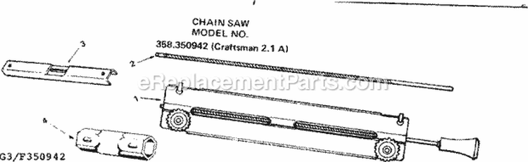 Page G Diagram and Parts List for 358350952  Craftsman Chainsaw