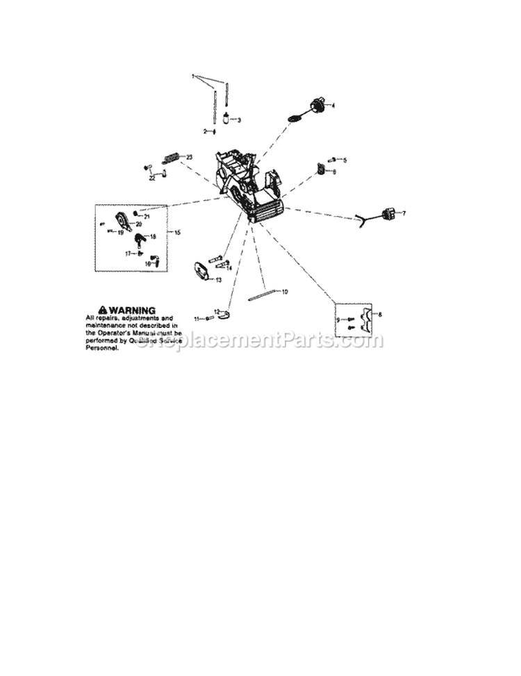 Oil Pump Diagram and Parts List for 358350980  Craftsman Chainsaw