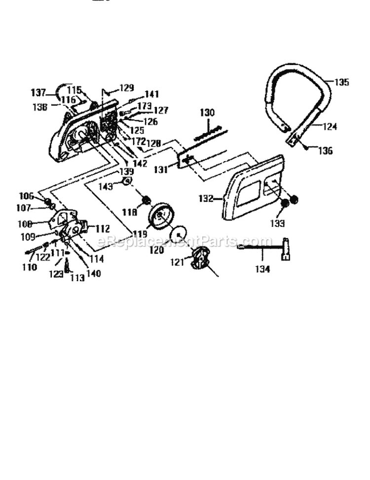 Page D Diagram and Parts List for 358351201  Craftsman Chainsaw
