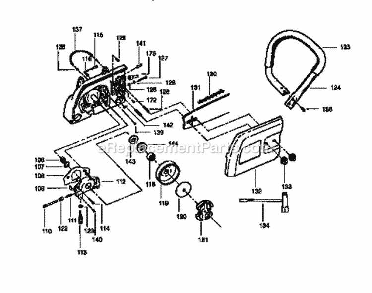 Handle Assembly Diagram and Parts List for 358351242  Craftsman Chainsaw