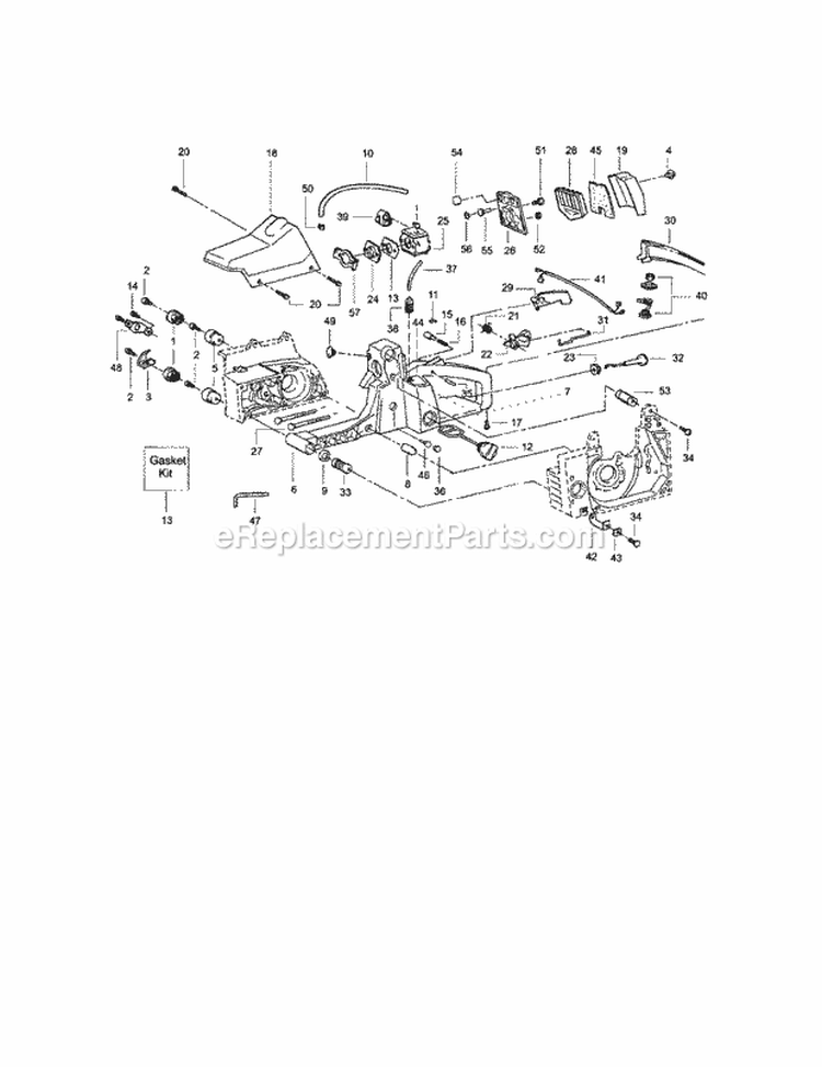 Tank / Handle Diagram and Parts List for 358351990  Craftsman Chainsaw