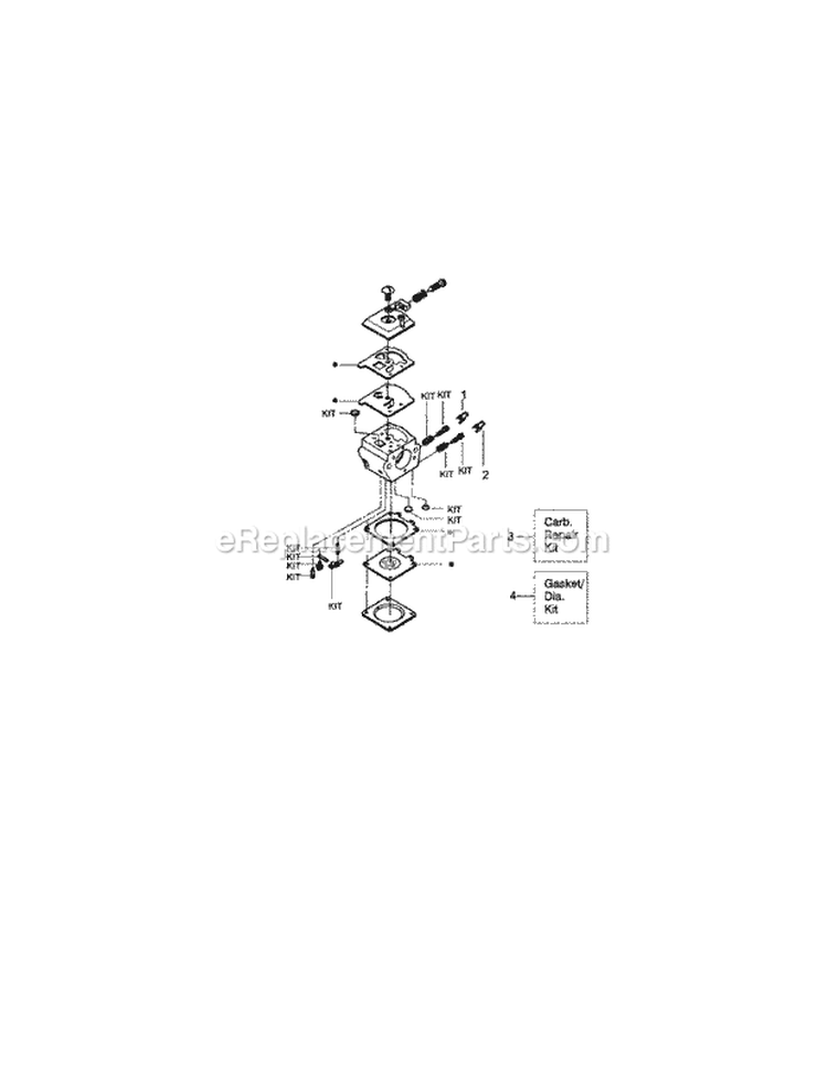 Walbro, Carburetor Diagram and Parts List for 358352730  Craftsman Chainsaw