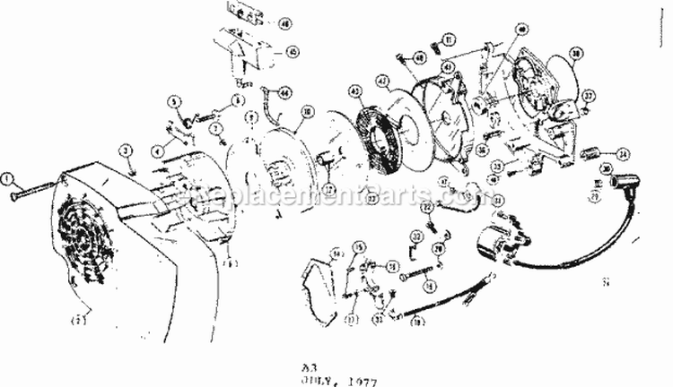 Starter Assembly Diagram and Parts List for 358353610  Craftsman Chainsaw
