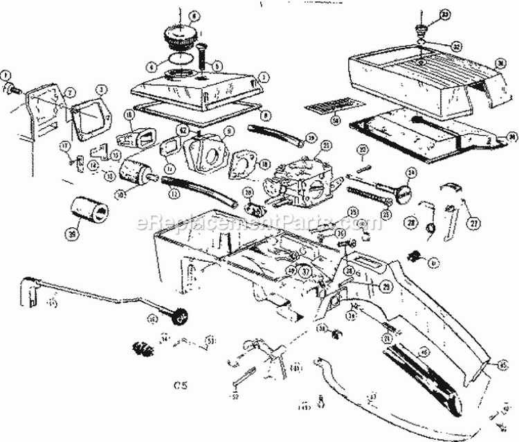 Fuel Line Diagram and Parts List for 358353610  Craftsman Chainsaw