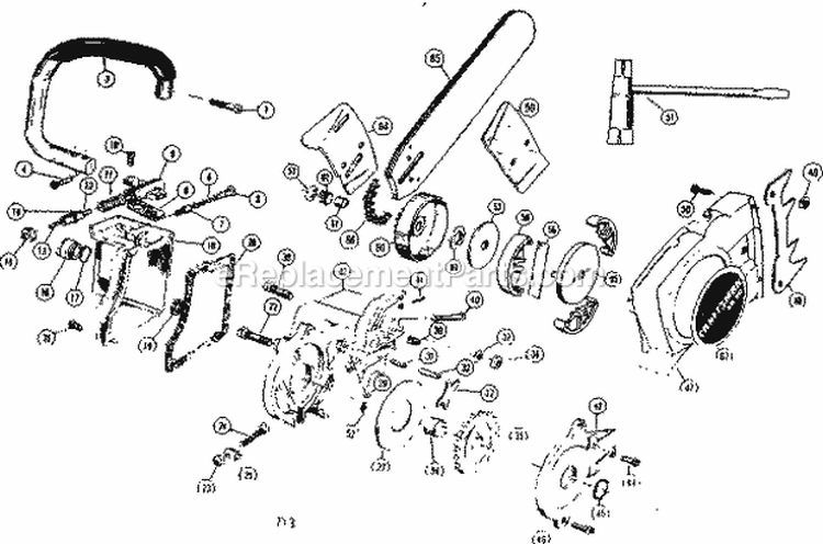 Oiltank Assembly Diagram and Parts List for 358353610  Craftsman Chainsaw
