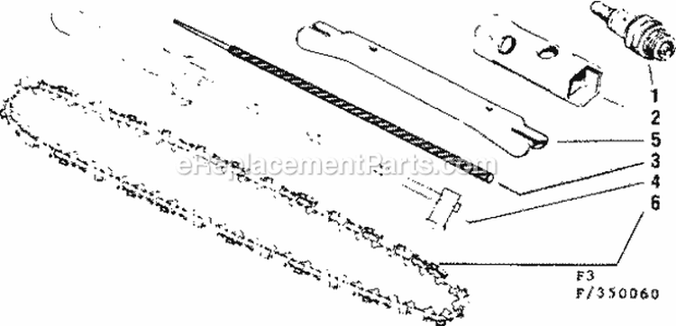 Maintenance Kit Diagram and Parts List for 358355070  Craftsman Chainsaw