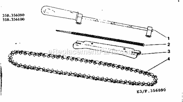 Maintenance Kit Diagram and Parts List for 358356100  Craftsman Chainsaw