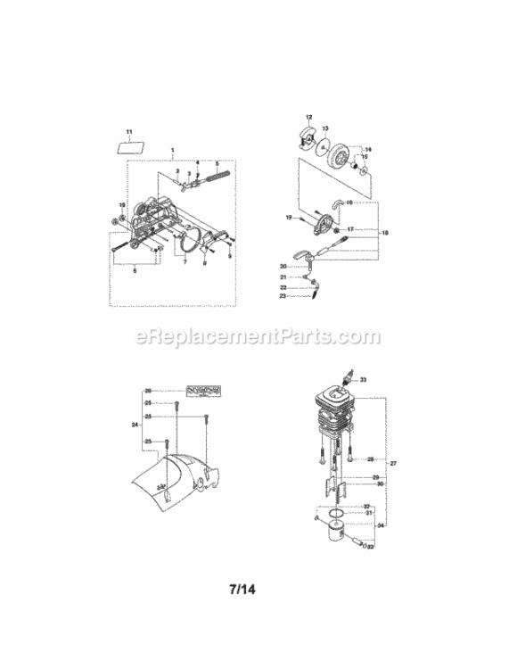 Page A Diagram and Parts List for 358381600  Craftsman Chainsaw