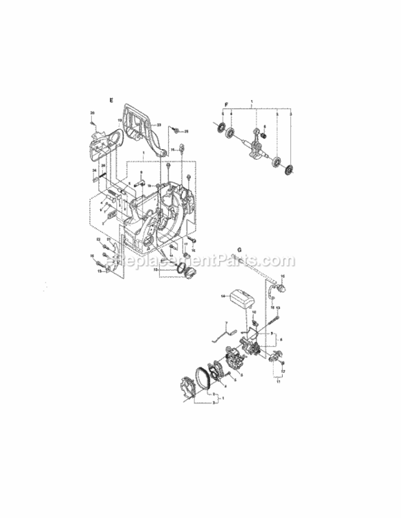 Page B Diagram and Parts List for 358381800  Craftsman Chainsaw