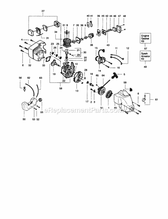 Page B Diagram and Parts List for 358742440  Craftsman Trimmer