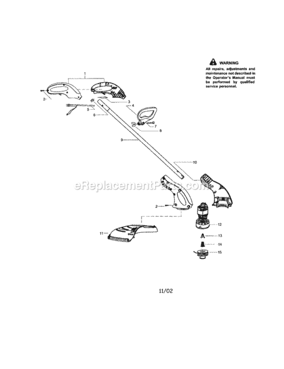 Page A Diagram and Parts List for 358745121  Craftsman Trimmer