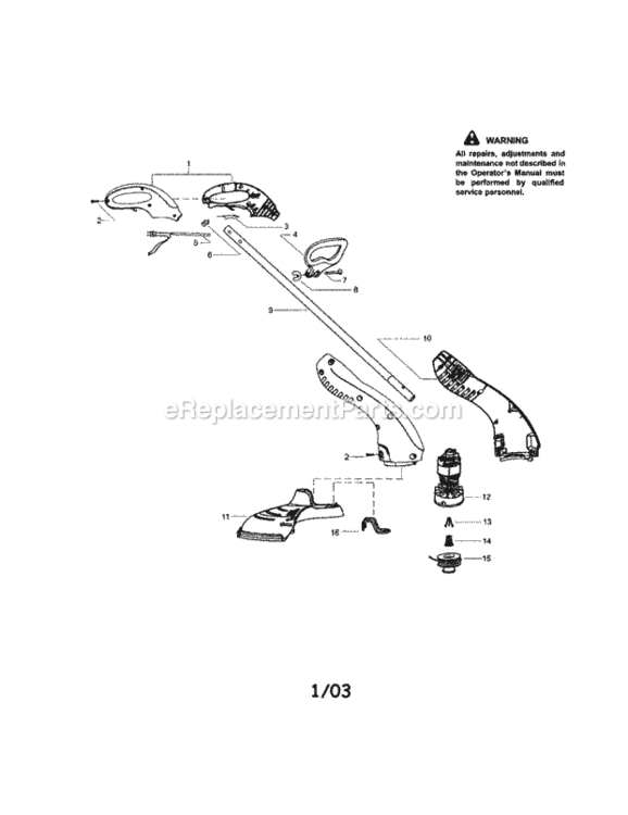 Page A Diagram and Parts List for 358745240  Craftsman Trimmer