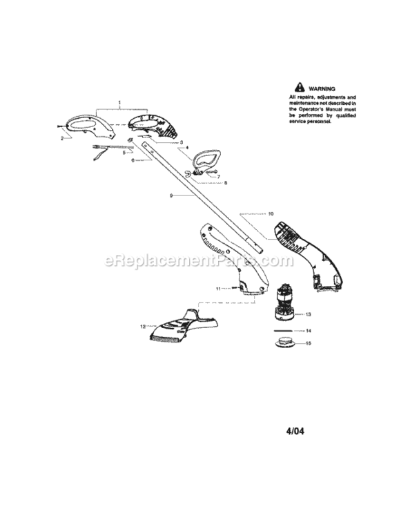 Page A Diagram and Parts List for 358745300  Craftsman Trimmer