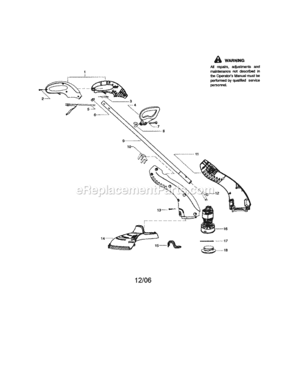 Page A Diagram and Parts List for 358745321  Craftsman Trimmer
