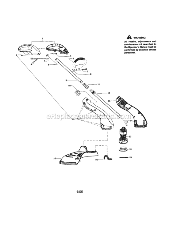 Page A Diagram and Parts List for 358745350  Craftsman Trimmer