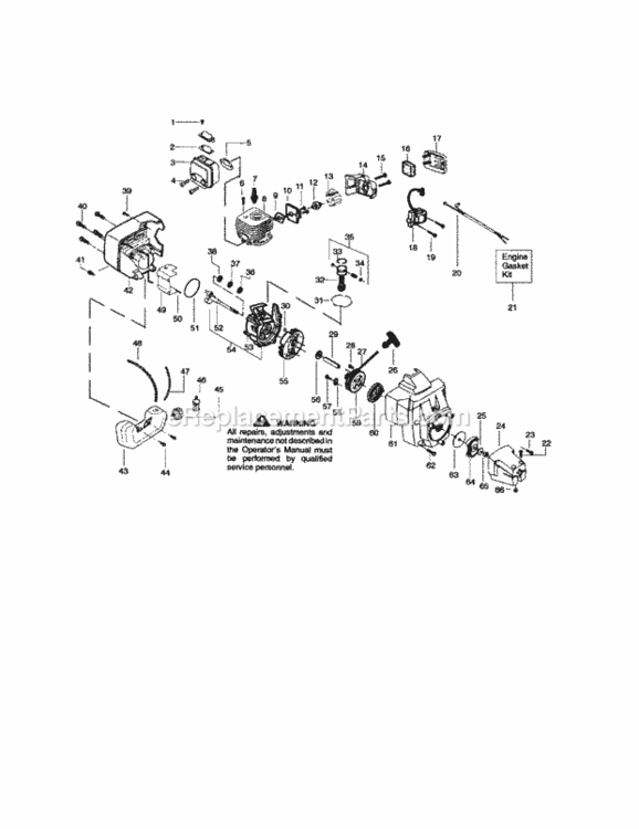 Page B Diagram and Parts List for 358745501  Craftsman Trimmer