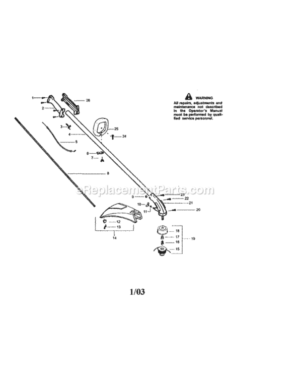 Page A Diagram and Parts List for 358745520  Craftsman Trimmer