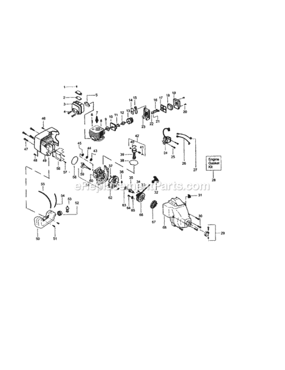 Page B Diagram and Parts List for 358745520  Craftsman Trimmer