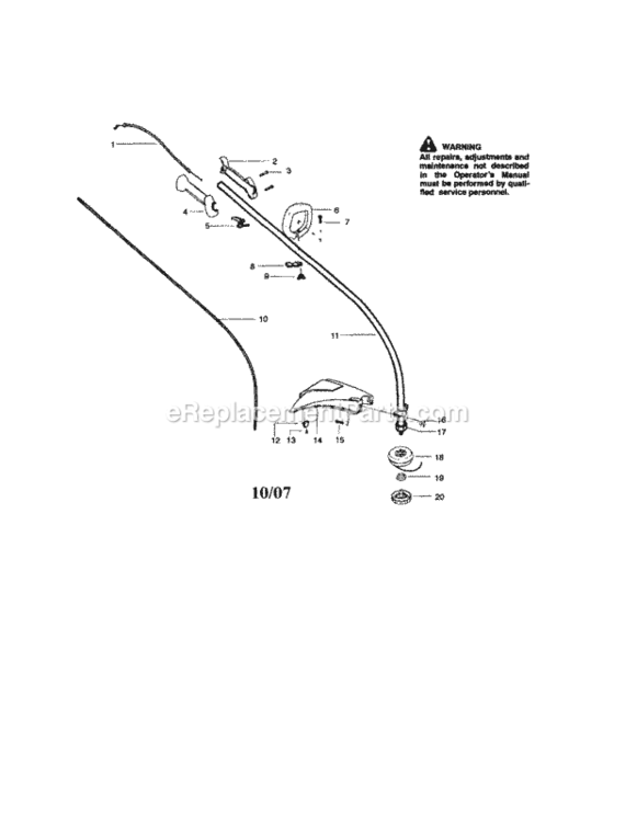 Page A Diagram and Parts List for 358745531  Craftsman Trimmer