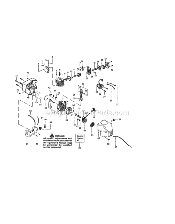 Page B Diagram and Parts List for 358745540  Craftsman Trimmer