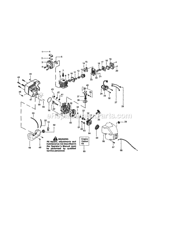 Page B Diagram and Parts List for 358745541  Craftsman Trimmer