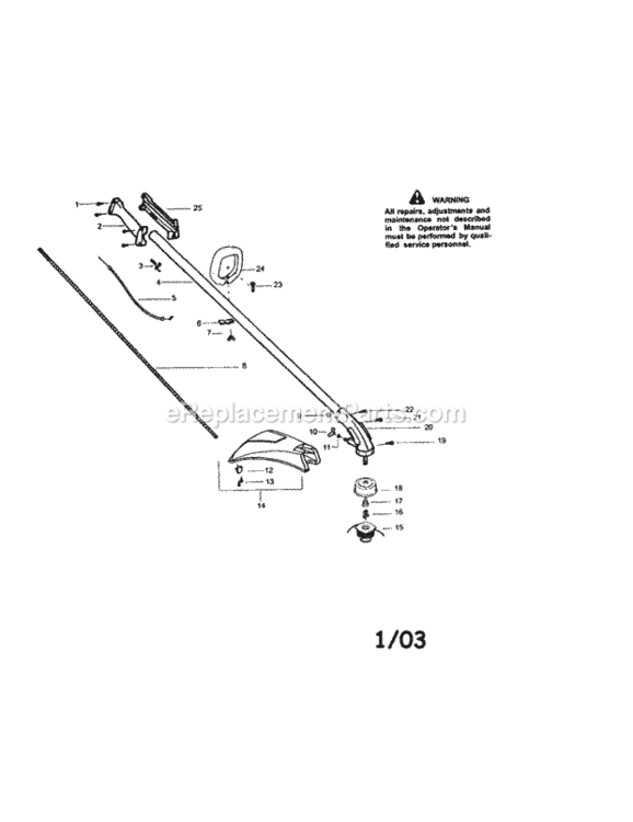 Page A Diagram and Parts List for 358745550  Craftsman Trimmer